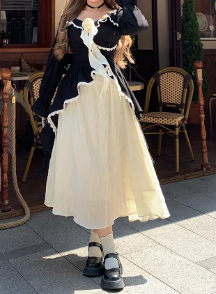 Women's Ballet Core Tiered Midi Dress 2025 - Flowy Silhouette for Afternoon Tea & Dates